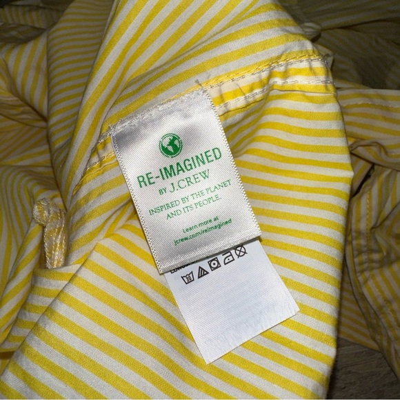 J Crew Women’s 4 Classic Fit Crisp Poplin Shirtdress Yellow Stripe Preppy Boho - Picture 7 of 12